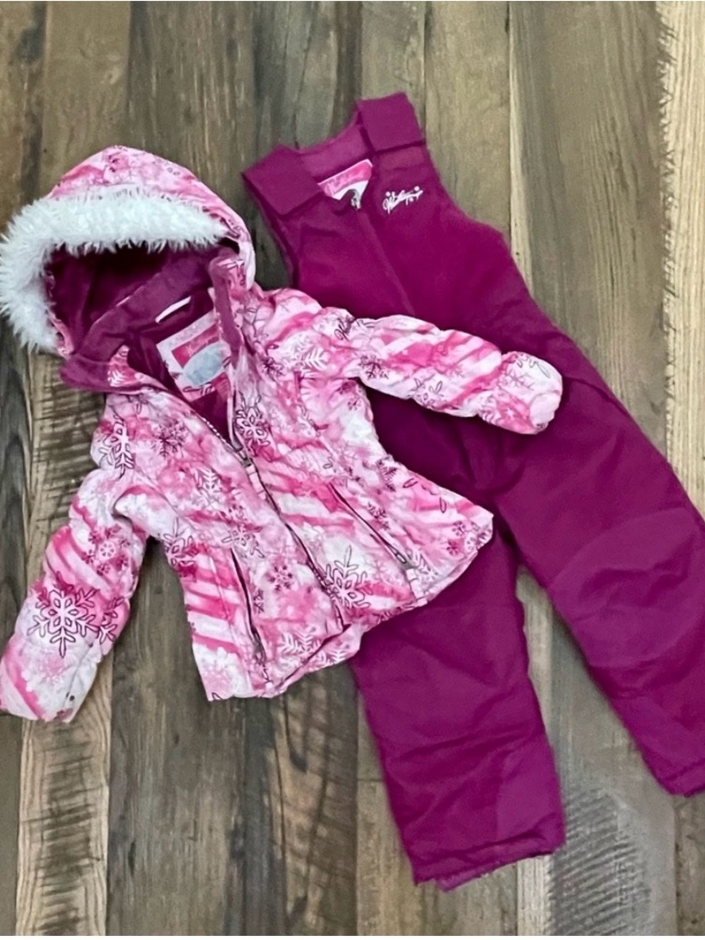 Weatherproof 2pc winter snow suit coat bibs girl 4T